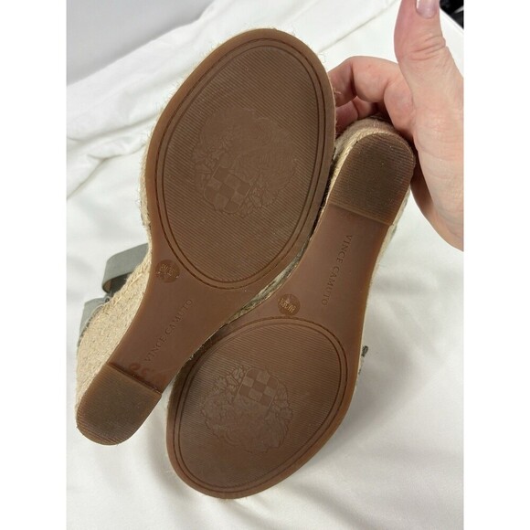 Vince Camuto Leera Green Pea Pod Suede Platform Espadrille Wedge Sandals 8 - Picture 8 of 10